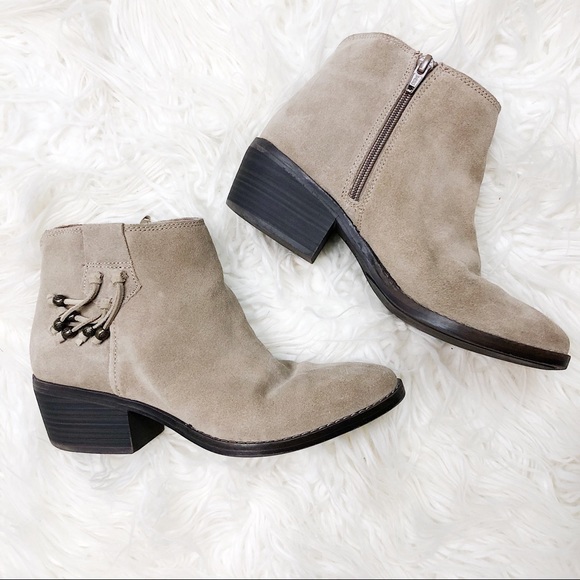 White Mountain Shoes - White Mountain Tan Suede & Leather Ankle Boot 7.5